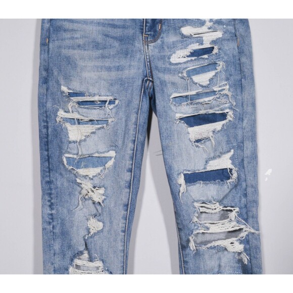 American Eagle Ne(x)t Level Stretch Hi-Rise Distressed Patched Jegging Size 2 - Picture 2 of 6